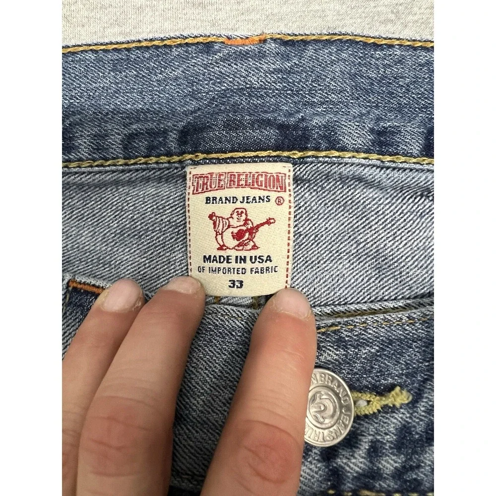 Vintage True Religion Y2K 90s Jeans Bootcut Women's US 33 Denim Distressed